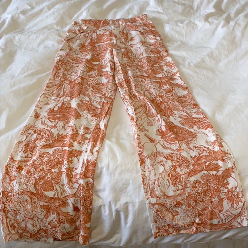 Burnt Orange Oversized Patterned Pants